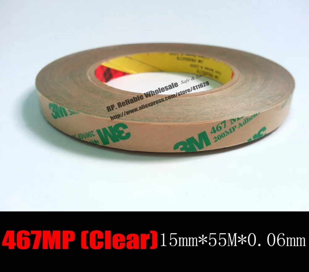 

0.06mm(Thick) 15mm*55M 3M 467MP 200MP Adhesive Double Sided Sticky Tape High Temperature Withstand For Thermal Pad, Phone Screen