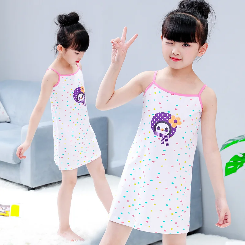 Famli/Детская ночная рубашка принцессы платья для сна девочек Детская летняя