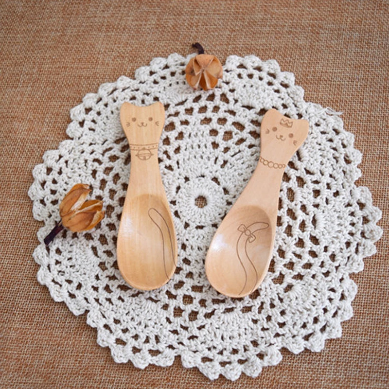 AIRCHR Милая ложка для животных деревянная Бегемот панда Жираф Детские Ложки