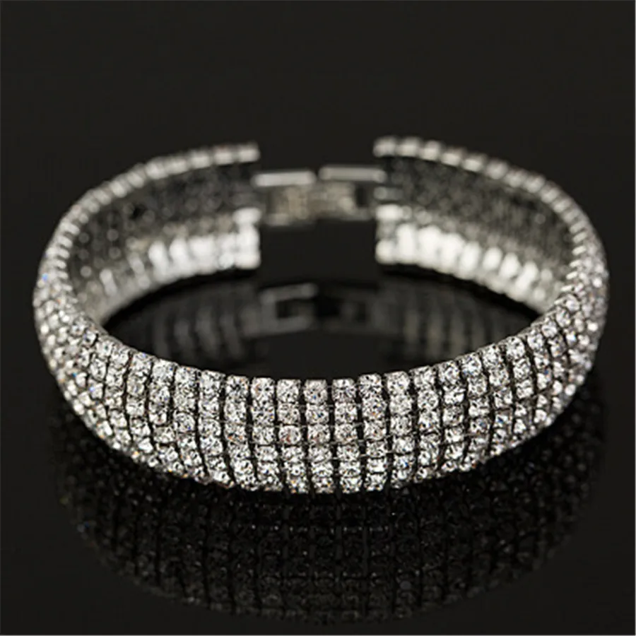2019High quality Europe and America Roman bracelet female zircon crystal ring exquisite luxury fashion jewelry | Украшения и