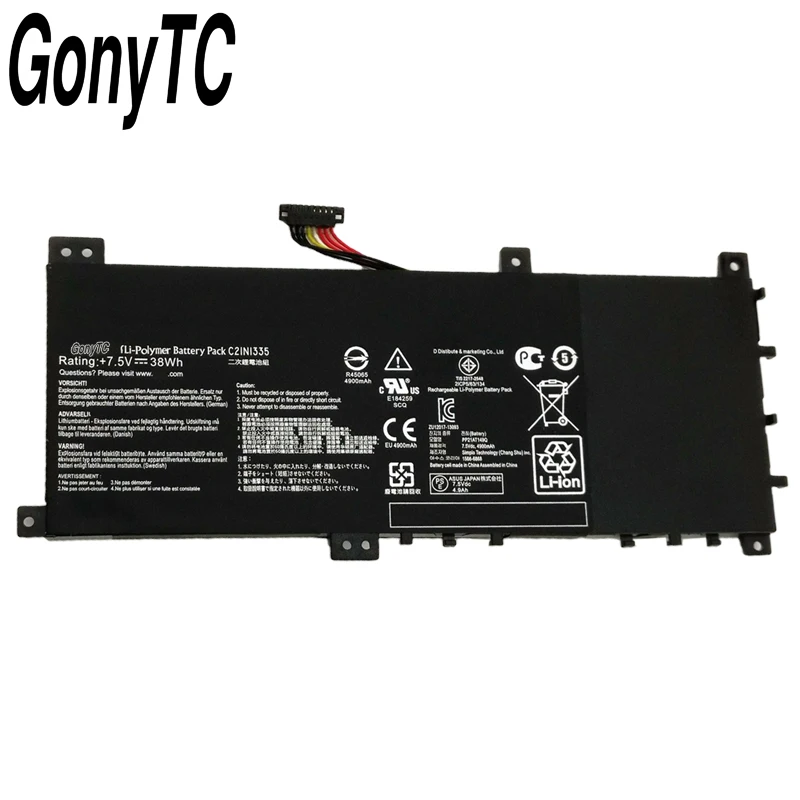 Новый оригинальный аккумулятор GONYTC C21N1335 для ноутбука ASUS VivoBook S451 S451LA S451LB S451LN серии