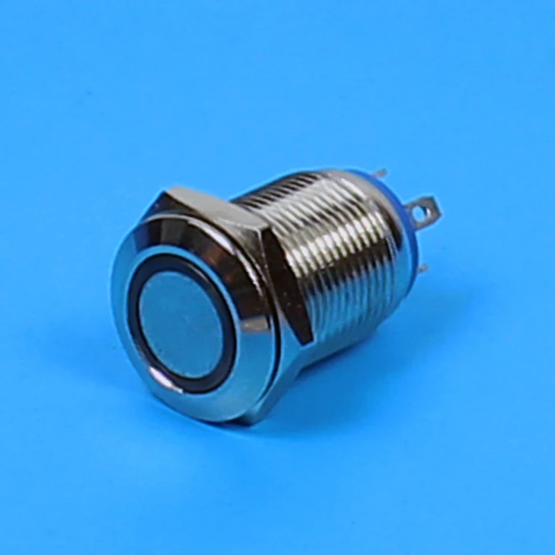 5 шт./лот IB 1221 IP67 12 мм плоский круглый Мгновенный кольцевой выключатель LED
