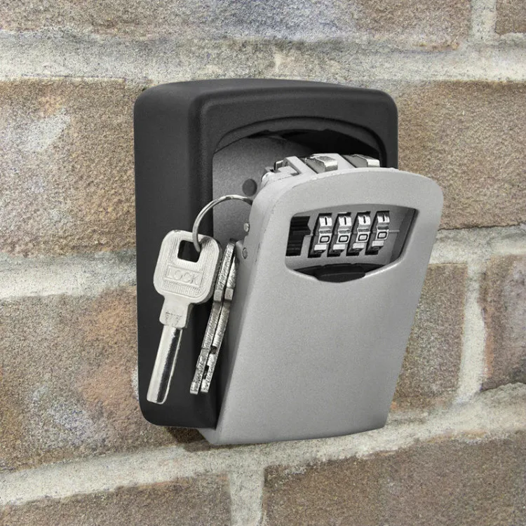 4 Digit Wall Mounted Combination Password Keys Hook Organizer Boxes Outdoor Safe Box Storage | Дом и сад