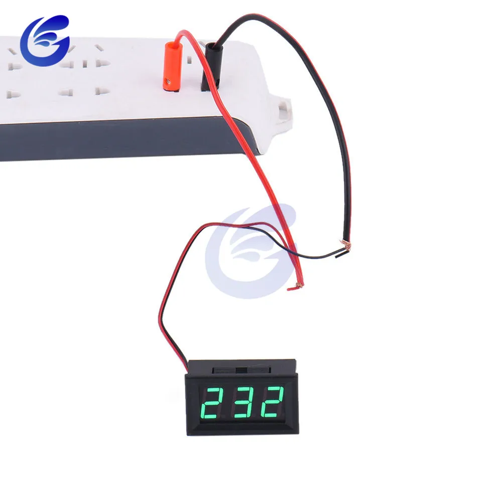 AC 70-500V 70 V-500 V 0,5" светодиодный дисплей Цифровой вольтметр измеритель напряжения вольт инструмент 2 провода 110V 220V для автомобиля мотоцикла - Цвет: Зеленый