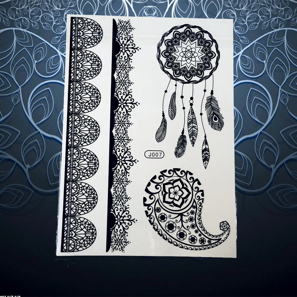 1 шт. черная чернильная Водонепроницаемая татуировочная втулка кружевное сердце