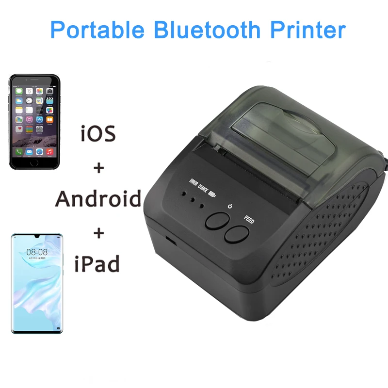 Мини принтер Bluetooth термопринтер портативная Чековая машина USB Мобильный телефон