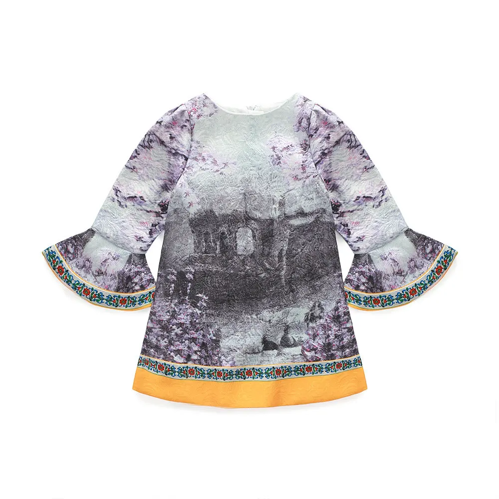 Мода девушки чернила платье новорожденных девочек ну вечеринку китайский дизайн