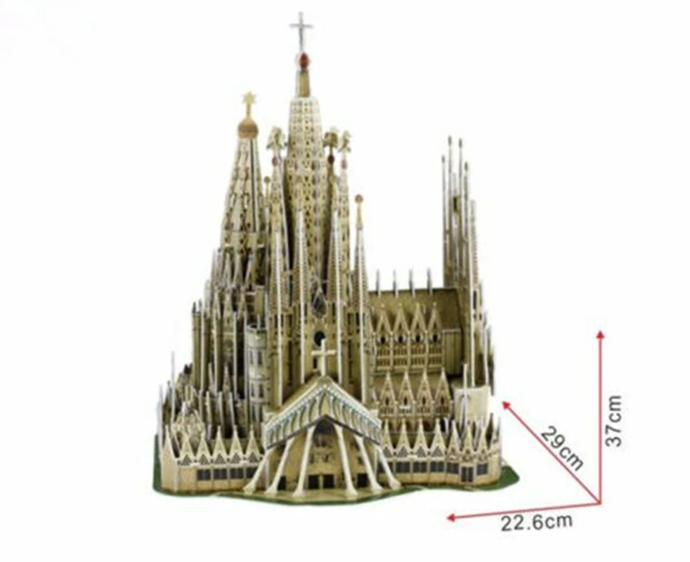 3D модель пазла церковный Собор храма семейства базилика Барселона Испания