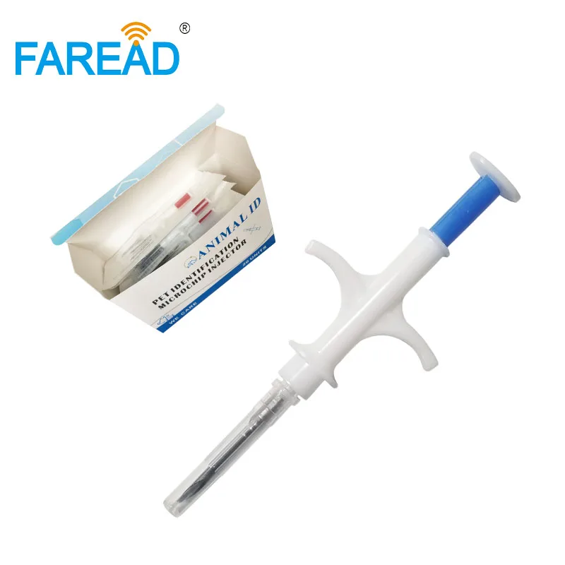 134.2KHz Microchips Syringe Animal Pet ID Tracking Tag Rfid Implant For Cows Turtles Dog Chip Glass Tube Needle Injector FDX-B |