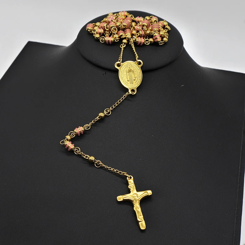 Ожерелье AMUMIU из нержавеющей стали для мужчин и женщин колье под золото с черной