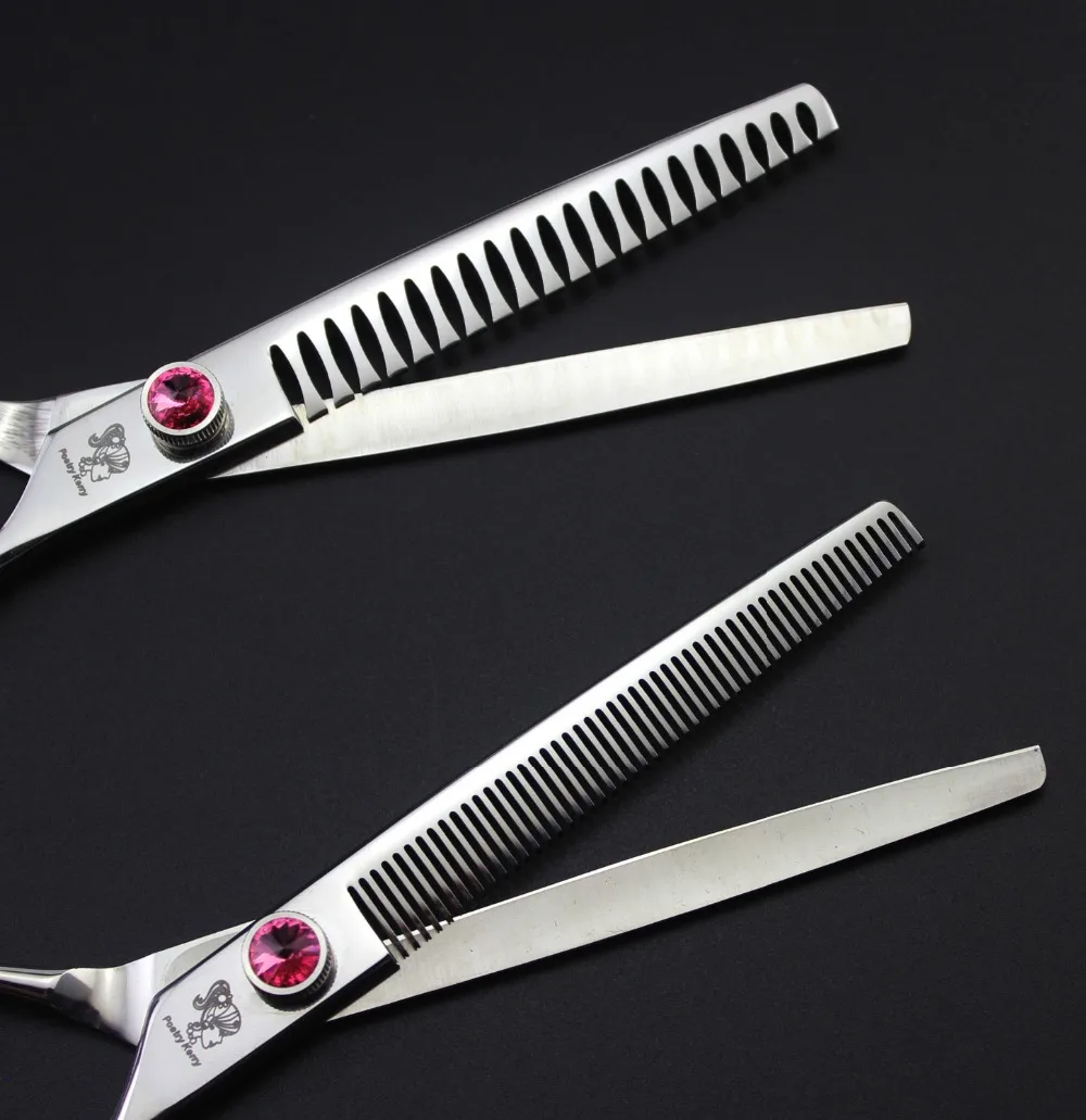 

7 "Professional Pet Grooming Scissors set, straight and curved scissors Thinning and set with comb, scissors haircut