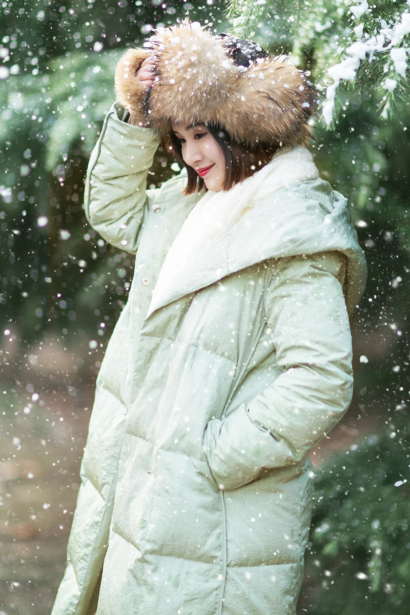 

2017 winter art RETRO long sleeved double breasted Hooded Jacket thick long coat