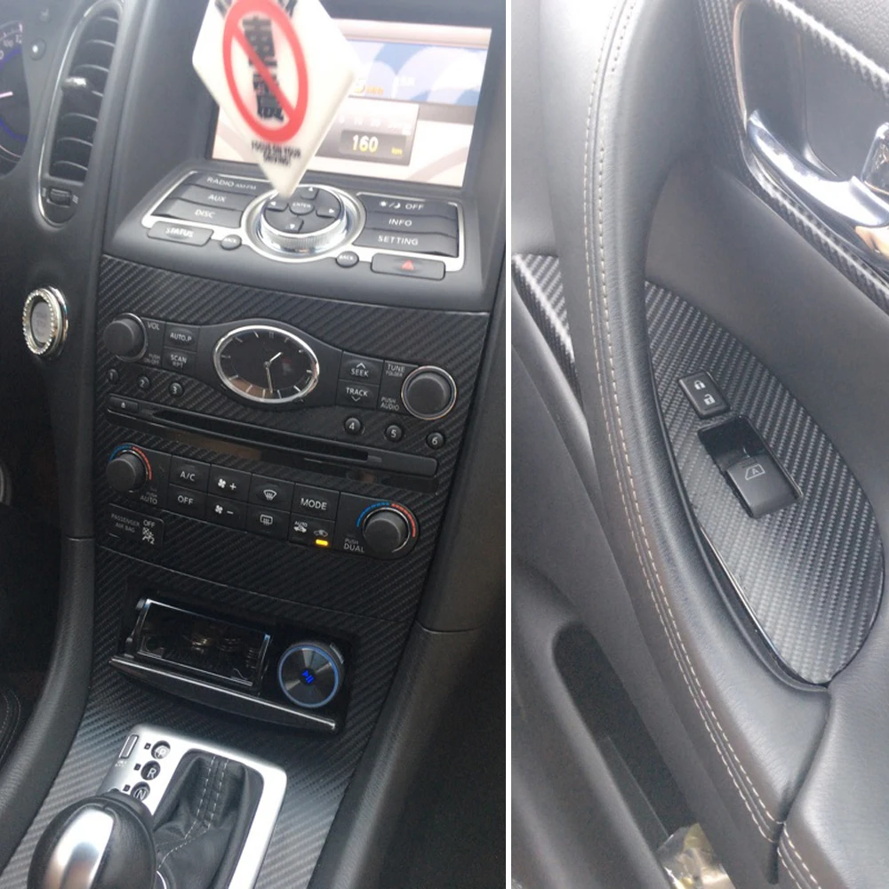 Наклейки для Infiniti QX50 EX25 EX35 Центральная панель управления дверью ручка из
