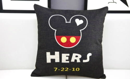 Пользовательские его и ее Mr Mrs Мышь подушек белье с принтом &quotпоп-арт&quot пара