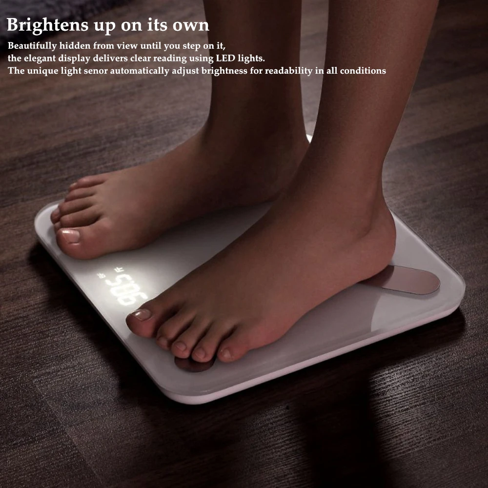 Xiaomi YUNMAI Mini 2 Balance Smart Body Fat Вес весы английское приложение управление Скрытый светодиодный дисплей можно заряжать