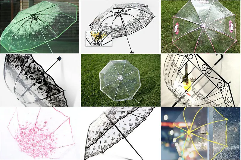 

Transparent folding umbrella