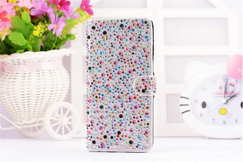 1 Piece For iphone 6 plus 6s 5.5&quotLuxury quality book style PU leather diamond water drop Shining crystal full case cover |
