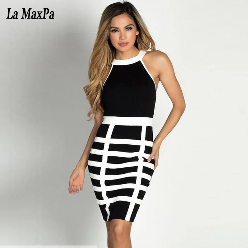 Лето 2017 г. Новинка женское платье без рукавов и бретелек Полосатый Сексуальная