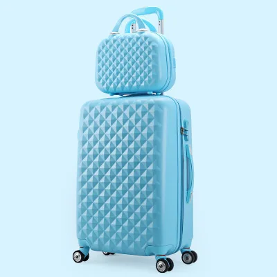 blue set 2 шт./компл. модные косметичка 20 мм/22 мм/24/28 дюймов для девушек-студенток от чемодан на колёсиках для путешествий spinner пароль камера Женская чемодан на колесиках - Цвет: blue set