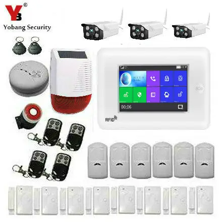 Охранная сигнализация Yobang Wi-Fi 3G WCDMA RFID домашняя система охранной сигнализации