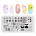 Комплект печатей для дизайна ногтей Robot Art, буквы ABC, круглая квадратная неправильная графическая пластина для маникюра, шаблон для штамповки