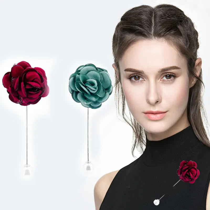 Модная тканевая брошь в виде цветка булавка для кардигана рубашки шаль женщин