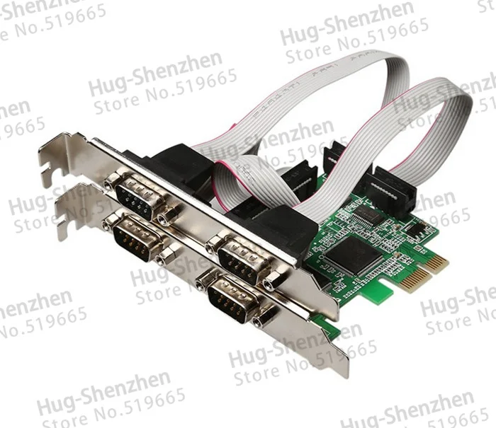 PCI-E на 4 порта RS232 PCI Экспресс резьба Com порт s к контроллеру удлинитель карты
