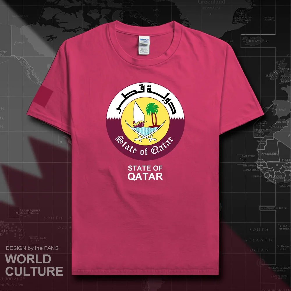State of Qatar мужские футболки 2018 трикотажные сборной страны 100% хлопок футболка для