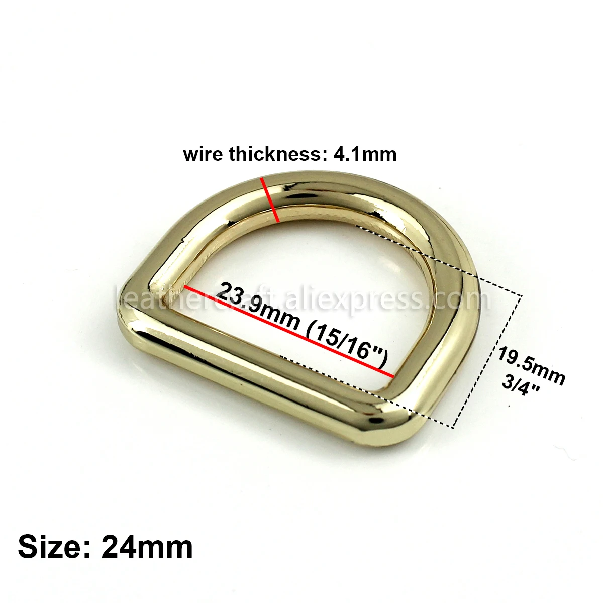 24mm 2 шт. металлический пресс-форм литой d-образная Пряжка петли тканной ленты кожаный мешочек ручного изготовления пряжка для пояса одежды DIY аксессуары 10/13/16/19/24 мм - Цвет: 24mm