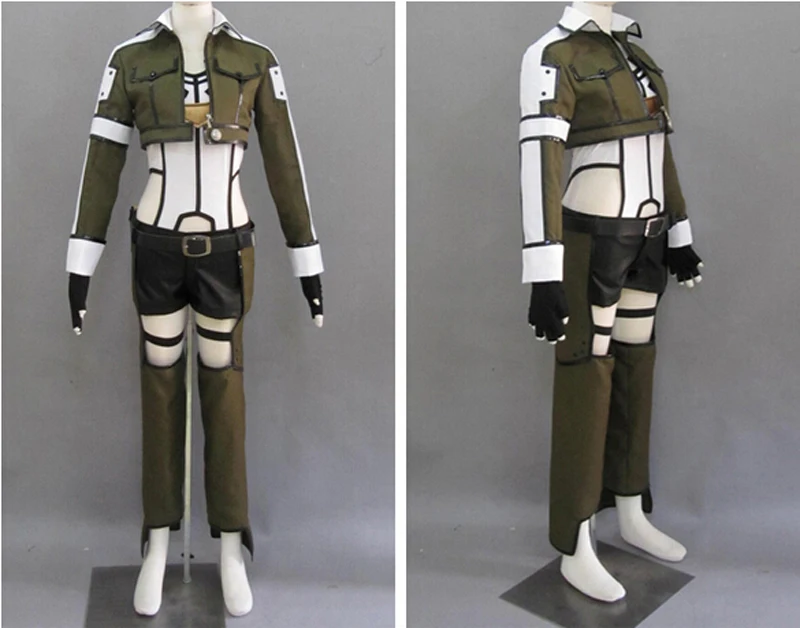 Sword Art Online Sinon Cosplay Costume Phantom Bullet Women's Outfit For Halloween Carnival Custom Made | Тематическая одежда