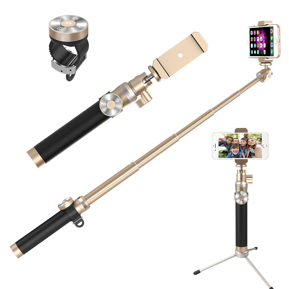 Bluetooth палка для селфи Выдвижная ручной монопод + Клип держатель затвора Пульт