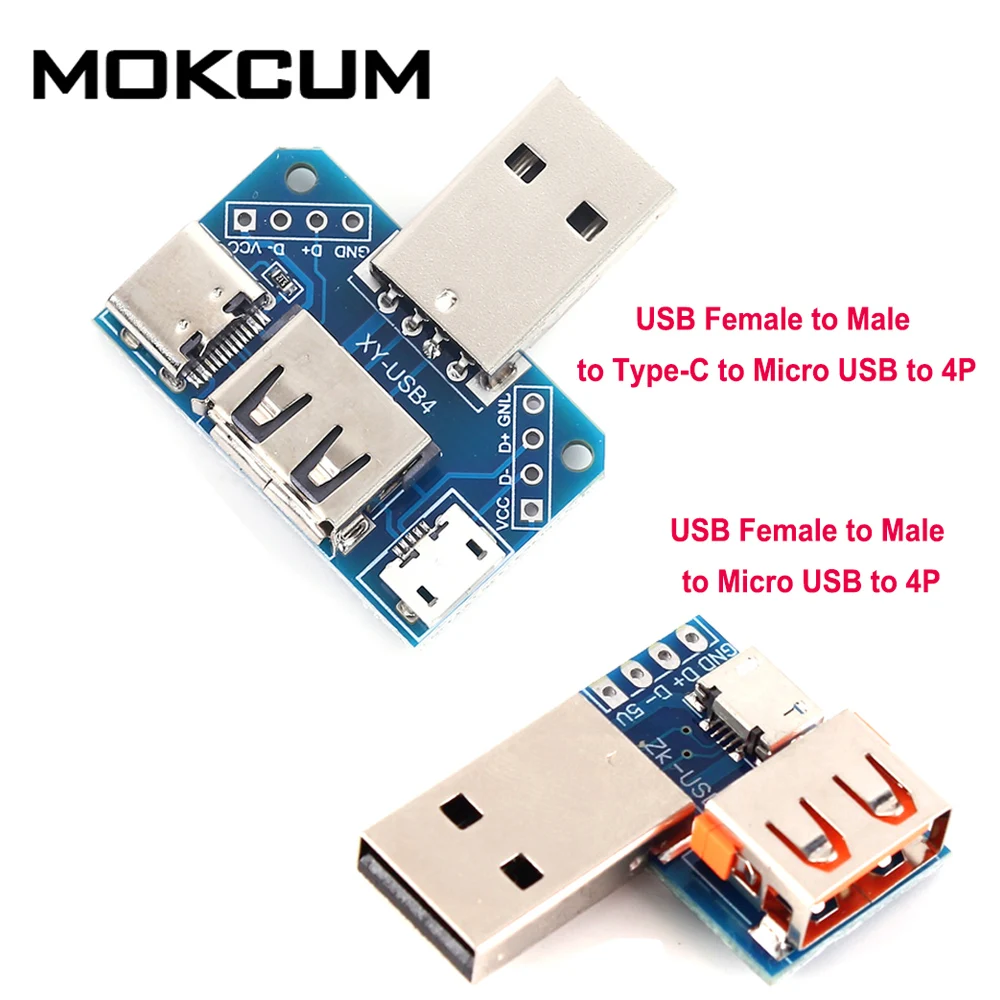 2 54 мм USB преобразователь стандартный разъем на Micro для 4P терминала плата адаптера