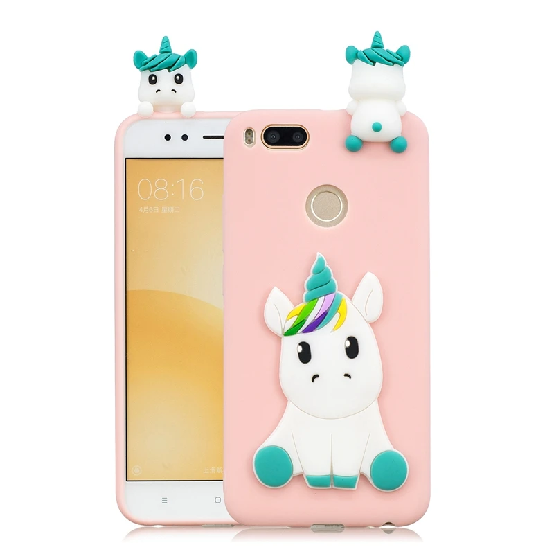 Pink Unicorn Xiaomi mi A1 чехол mi 5x чехол милый 3D единорог панда патч силиконовый чехол для телефона на Funda Xiaomi mi a1 Xio mi Чехол женский корейский - Цвет: Pink Unicorn