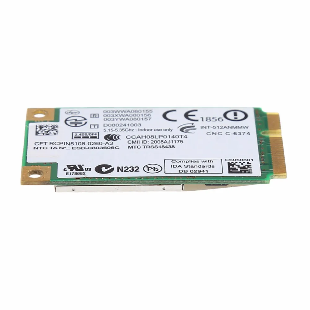Для Link Intel 5100 WIFI 512AN_MMW 300M Mini PCI E плата Беспроводная WLAN карта 2 4/5 ГГц|Сетевые карты| |