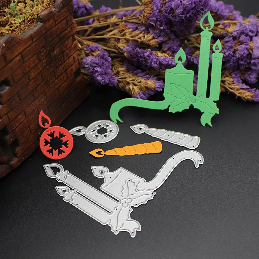 Новая Рождественская свеча для резки металла штампы и DIY Скрапбукинг трафарет