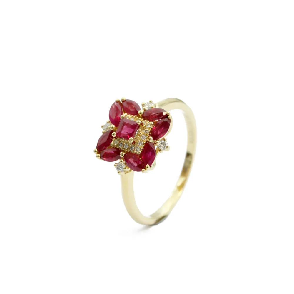 LASAMERO Asscher огранка 1.13ctw натуральный рубин драгоценный камень маркиза сторона