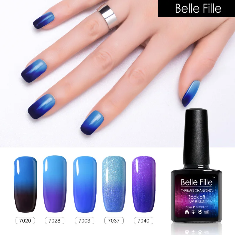 Belle Fille ногтей 10 мл Температура изменить Цвет УФ гель для полу постоянный лаки Soak