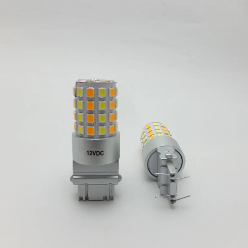 2x DRL T20 светодиодный 7440 54 SMD S25 BAu15S 3157 Автомобильный светильник лампы DC12-24V