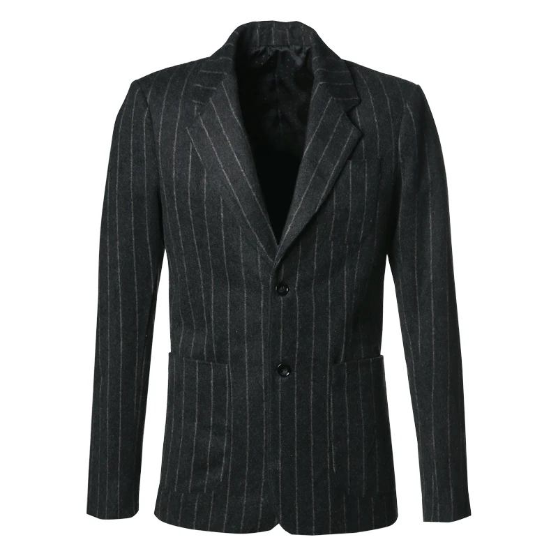 Новый зимний мужской костюм Блейзер slim fit повседневный шерстяной