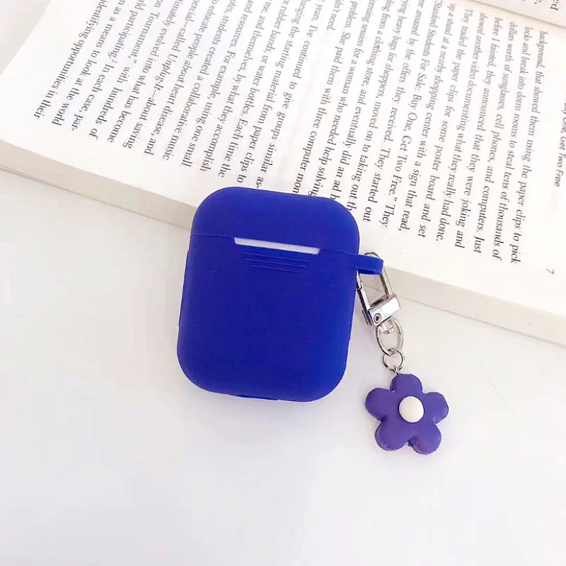 Цветок кулон мягкий силиконовый наушник чехол для apple airpods зарядная коробка Bluetooth беспроводные наушники защитный чехол сумка