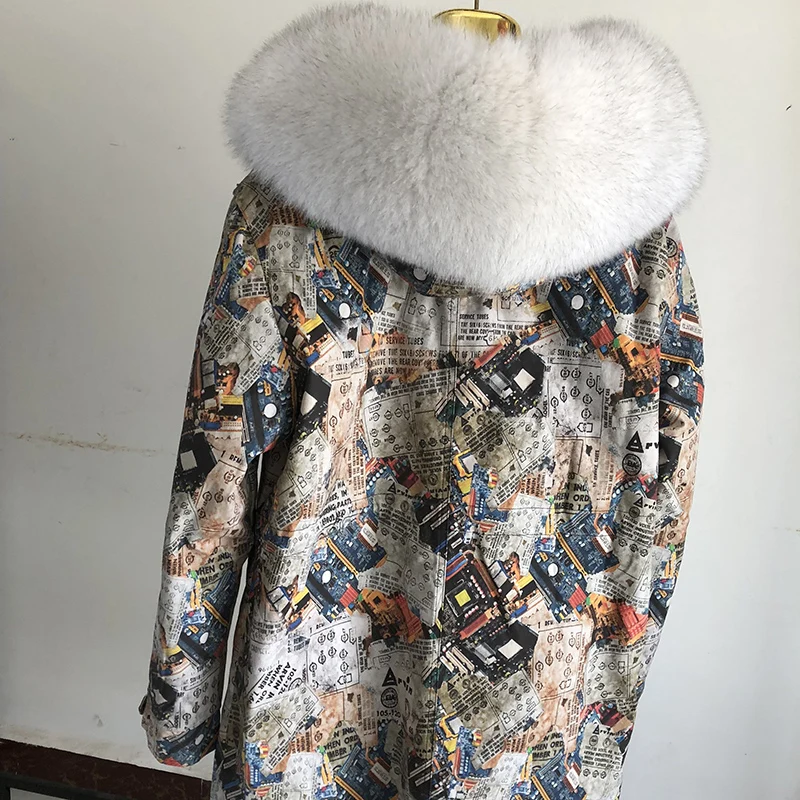 Fox Fur Color 2 Женская водонепроницаемая куртка со съемной подкладкой из натурального меха лисы с капюшоном, пальто, Женское зимнее длинное пальто, парки - Цвет: Fox Fur Color 2