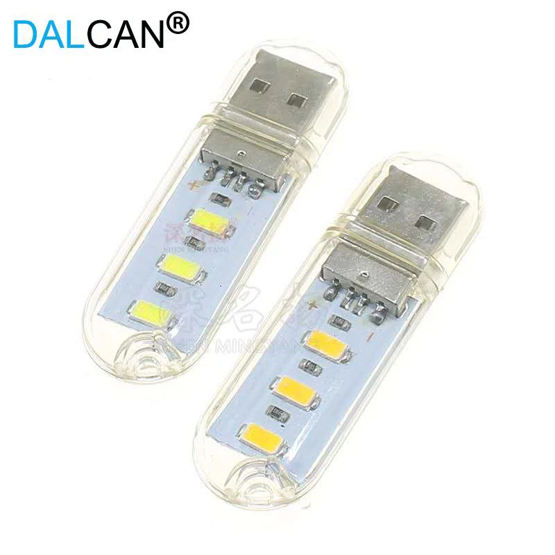 Портативный светильник DALCAL яркий 3 светодиода мини USB настольная лампа ночная для