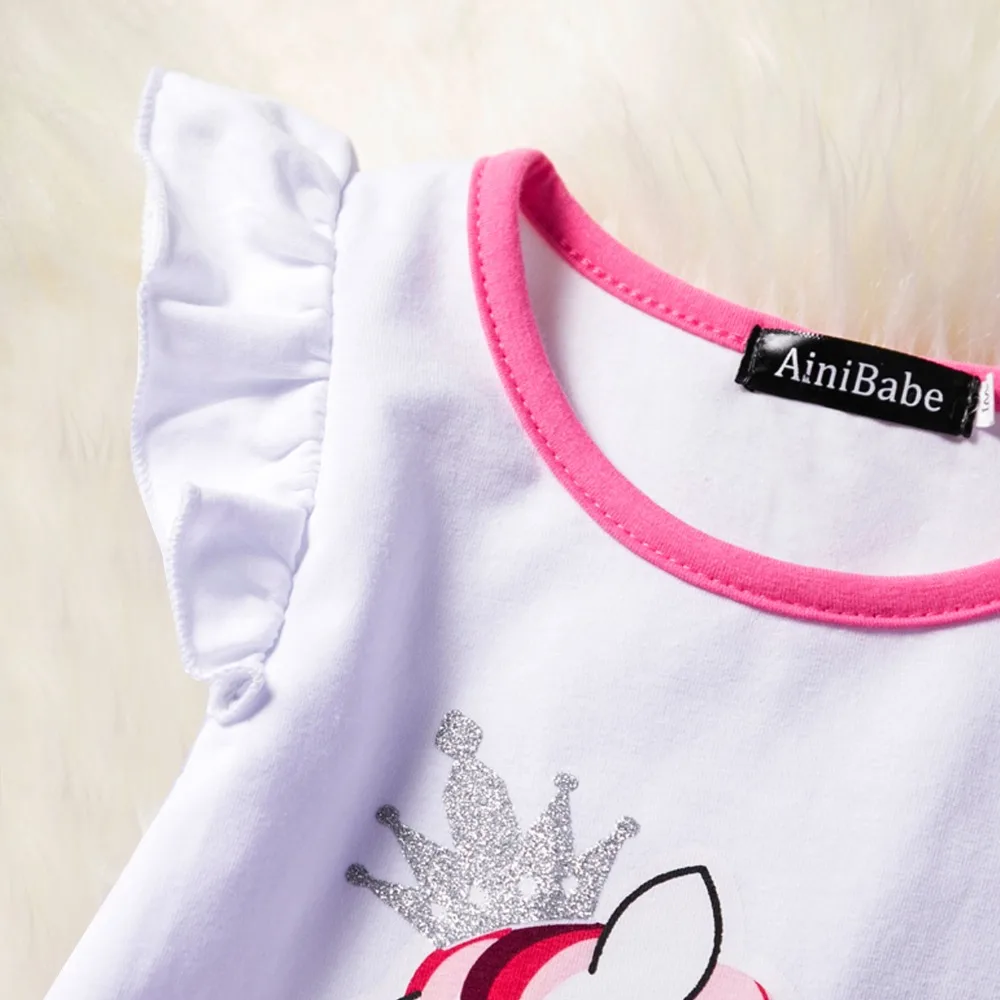 Нарядный костюм единорога для девочек платье принцессы коллекция 2019 года