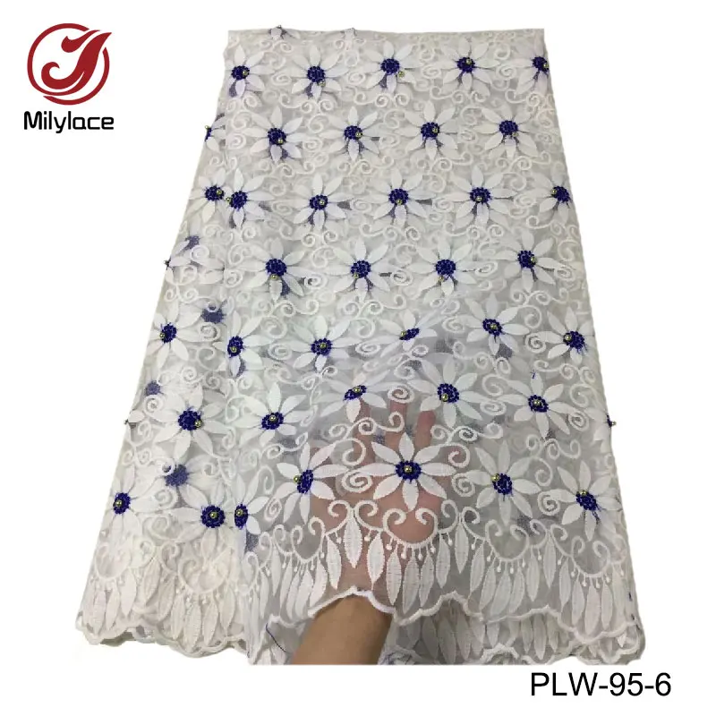 

Embroidery beads tulle lace fabric hot selling french lace fabric fashionable african lace fabric for garment PLW-95