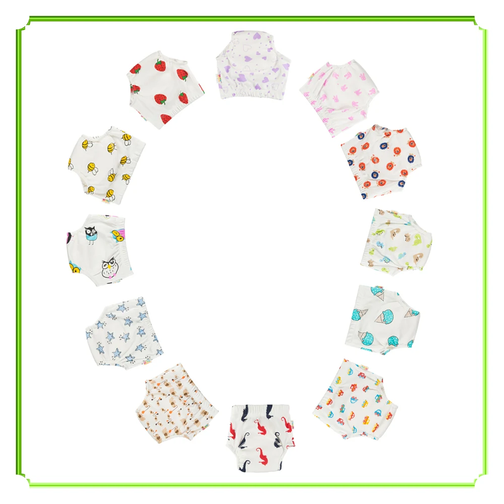 Free Shipping 35pcs/Set Children's Underwear Baby Training Pants Waterproof Cotton Potty Pants Baby Diapers My Choice Prints New