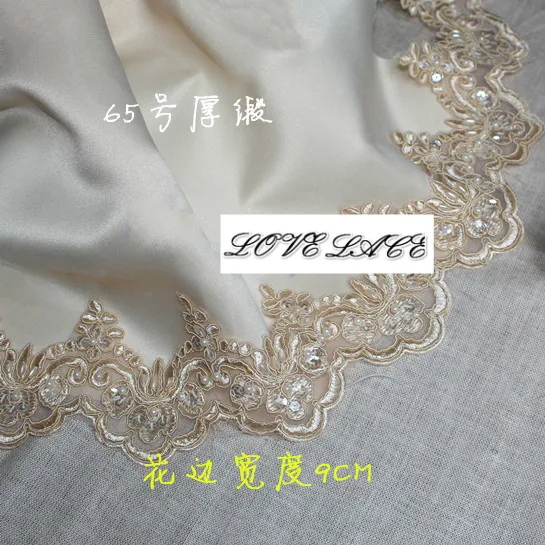 3 ярда/лот Высокого Качества бокал для шампанского из бисера Украшение кружевная