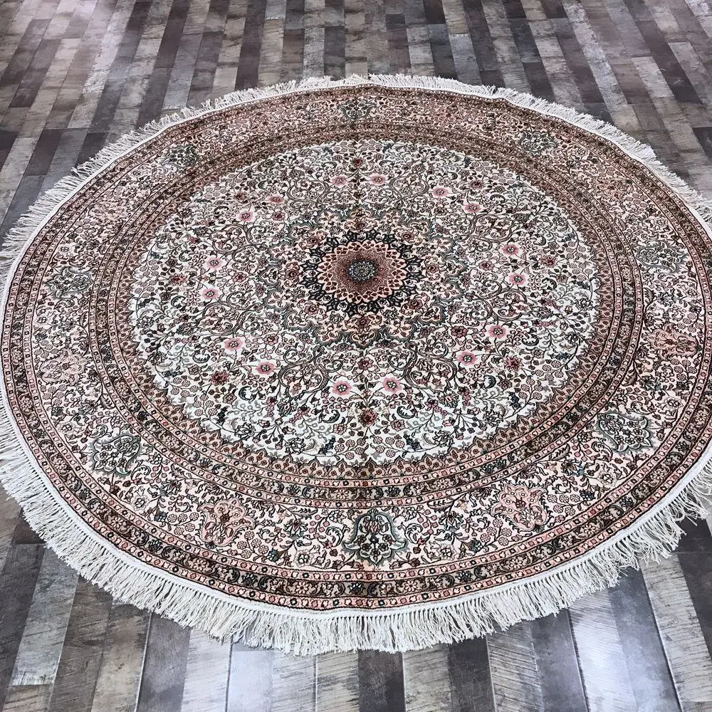 Kopen YILONG 8'x8 'thuis En Kantoor Decoratie Rug Trditional Perzische Handgemaakte Bloemen Ronde Tapijt (WY327A8x8)