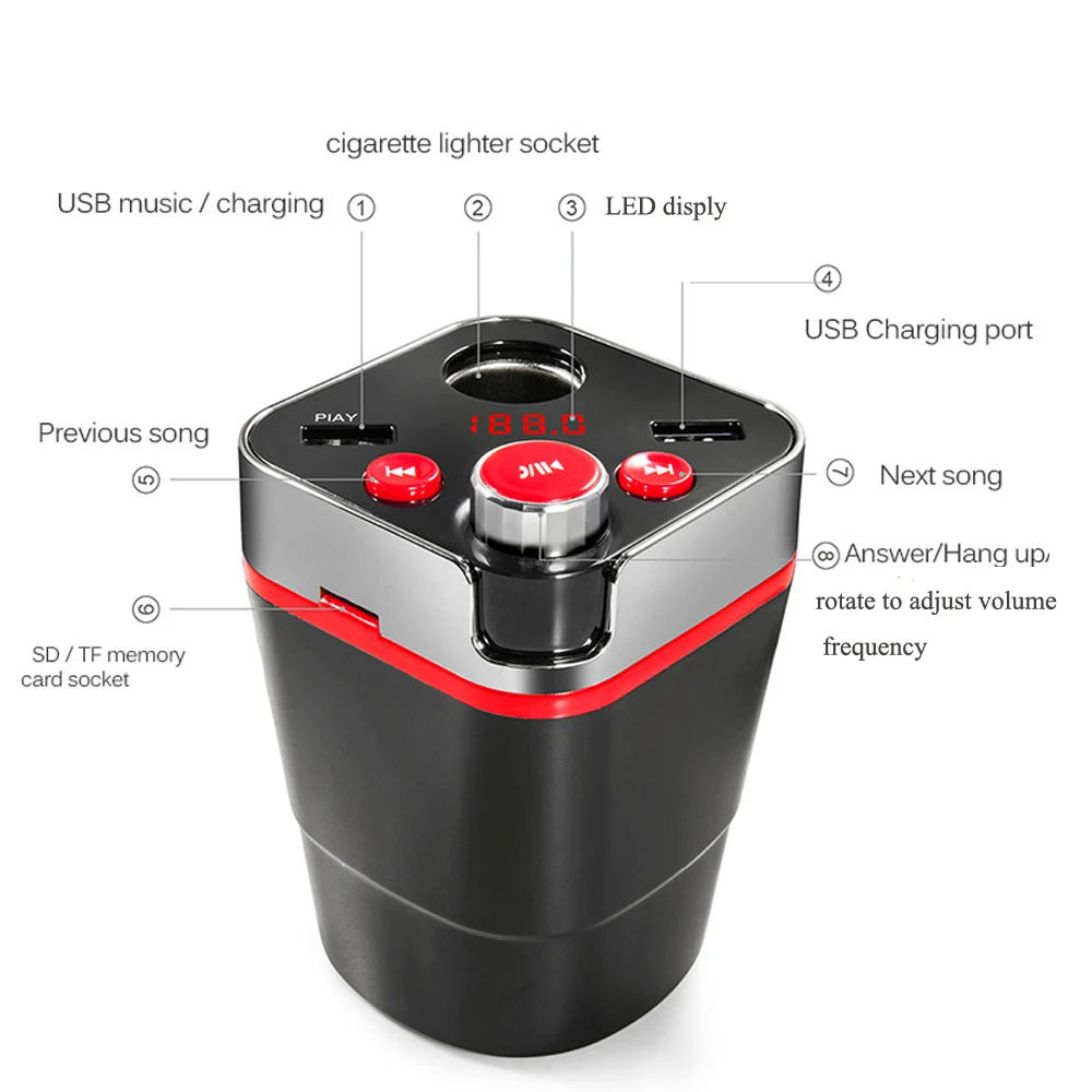 JINSERTA Bluetooth автомобильный комплект MP3 аудио плеер fm передатчик HandsFree прикуриватель
