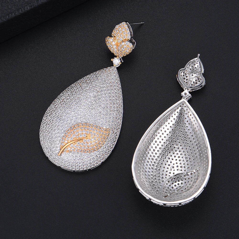 missvikki Noble Symbol Dangle Earings Eardrop Jewelry Big Waterdrop Fashion Full Cubic Zirconia Shiny Romantic Top Quality | Украшения и