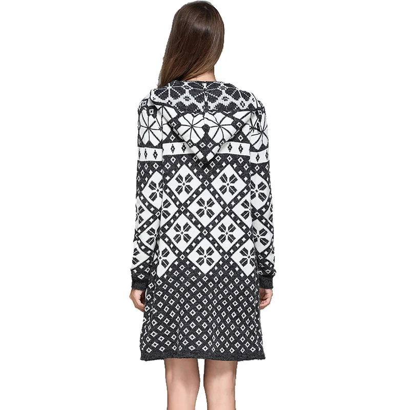 Для женщин кардиган 2017 осень-зима меха кролика длинный свитер с капюшоном